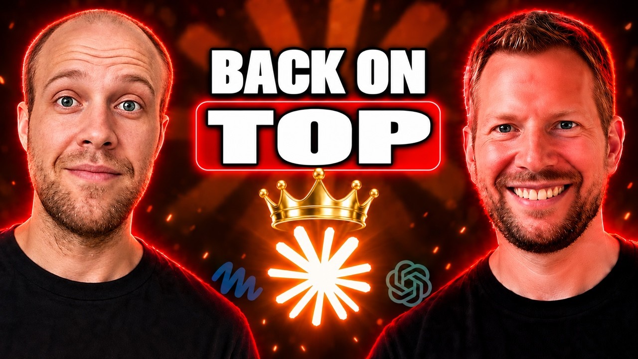 Ryan Doser and Aaron Makelky under the title Back on top, with a crown above the Claude logo between the Meta Muse and OpenAI logos